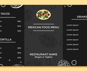 Mexican Food Menu Template Vector