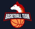 Fox Basketball Team Badge Mascot Design Logo Concept
