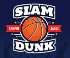 Basketball Slam Dunk Badges Poster