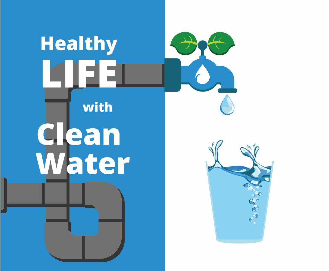 Healthy Life with Clean Water Vector