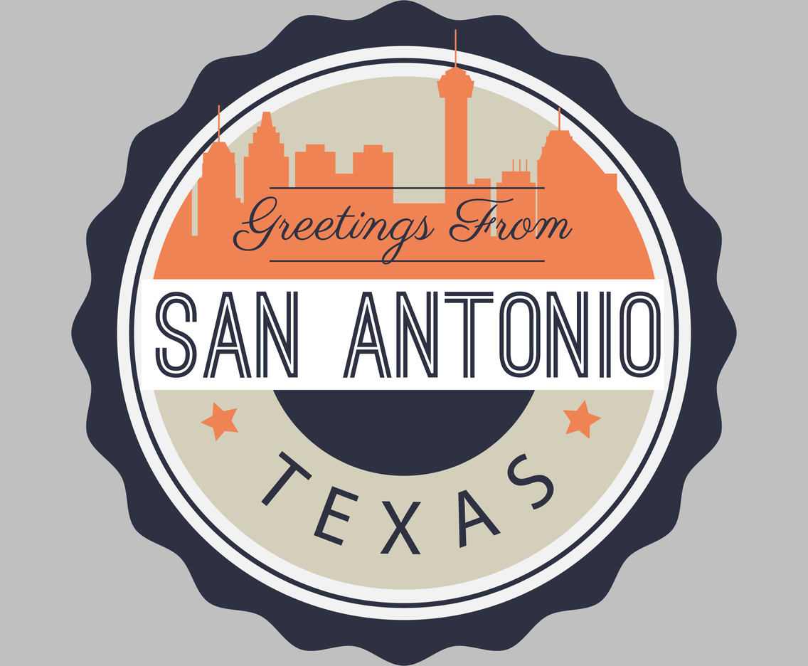 San Antonio Postcard Illustration