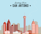 San Antonio Postcard Illustration