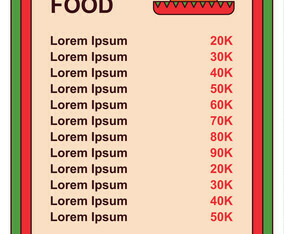 Mexican Food Menu With Illustration