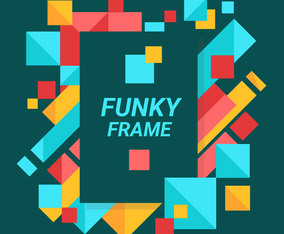 Color Full Funky Frame Vector
