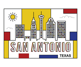 San Antonio Postcard Illustration