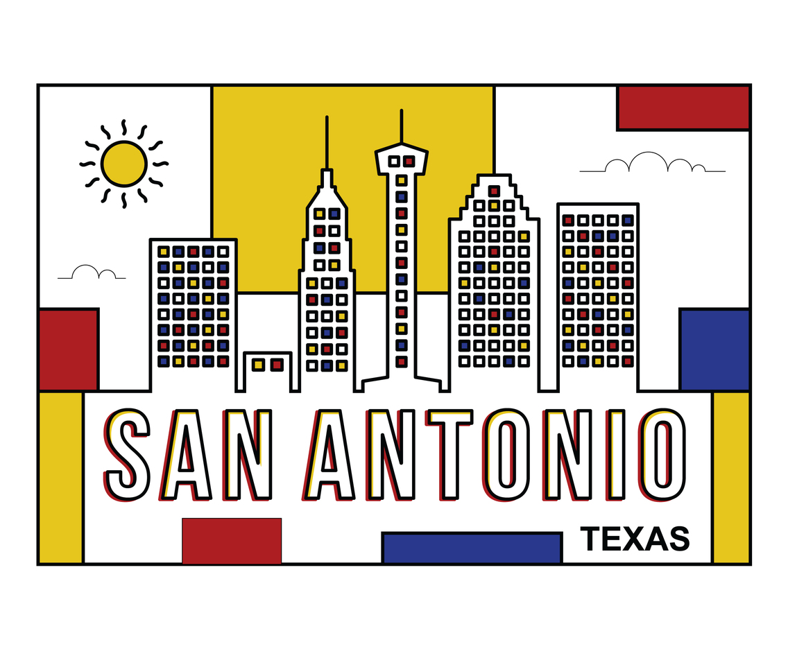 San Antonio Postcard Illustration