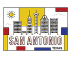 San Antonio Postcard Illustration