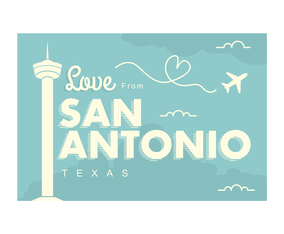 San Antonio Postcard Illustration