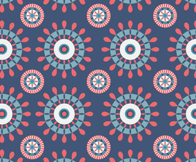 Blue And Red Kaleidoscope Pattern