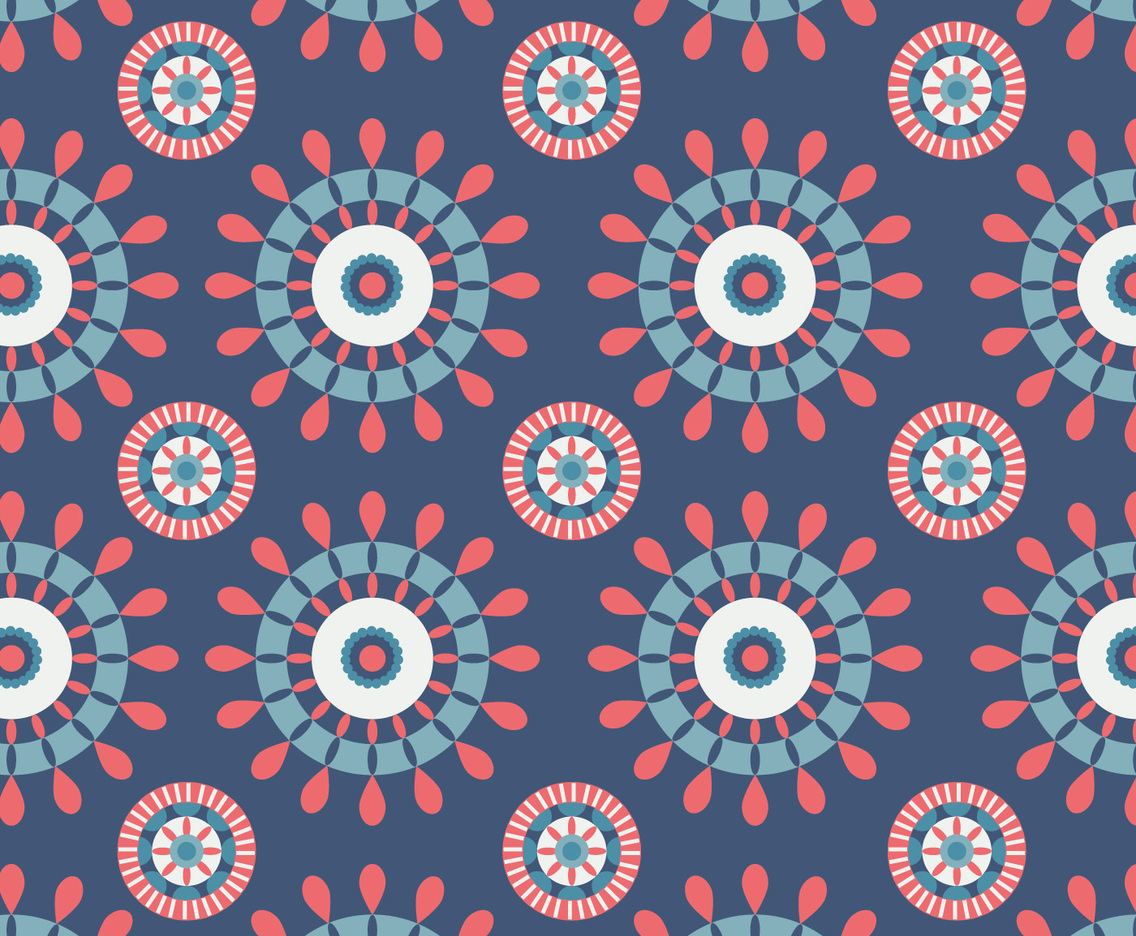 Blue And Red Kaleidoscope Pattern