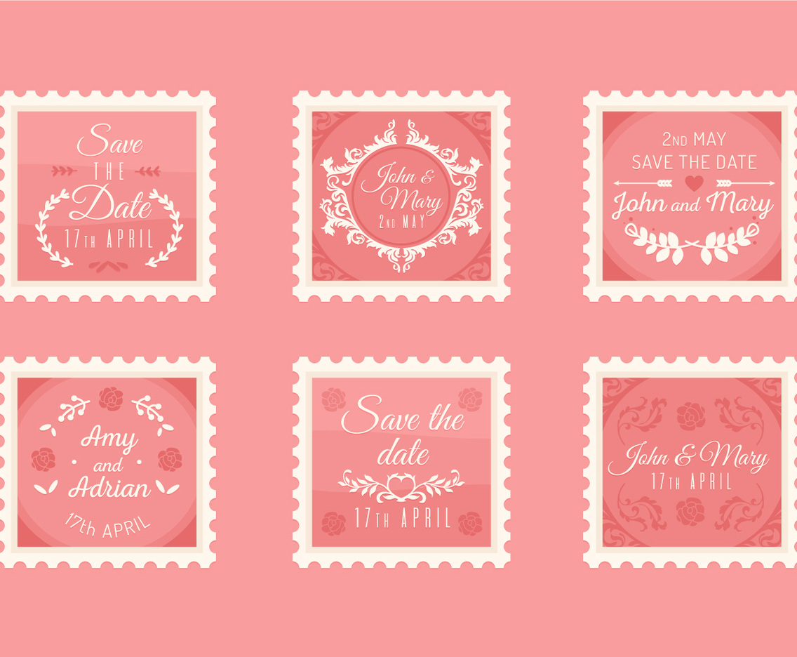 Vintage Wedding Stamp Collection