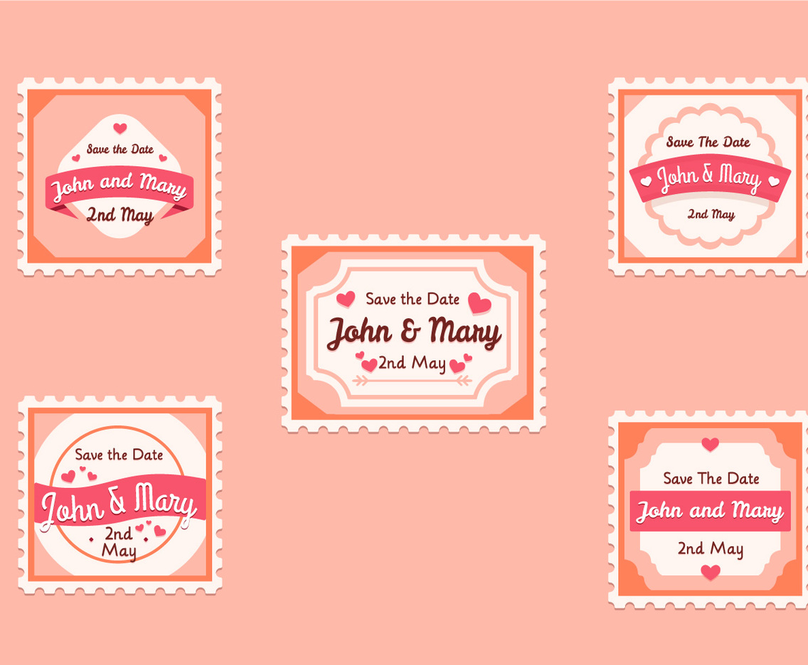 Vintage Wedding Stamp Collection