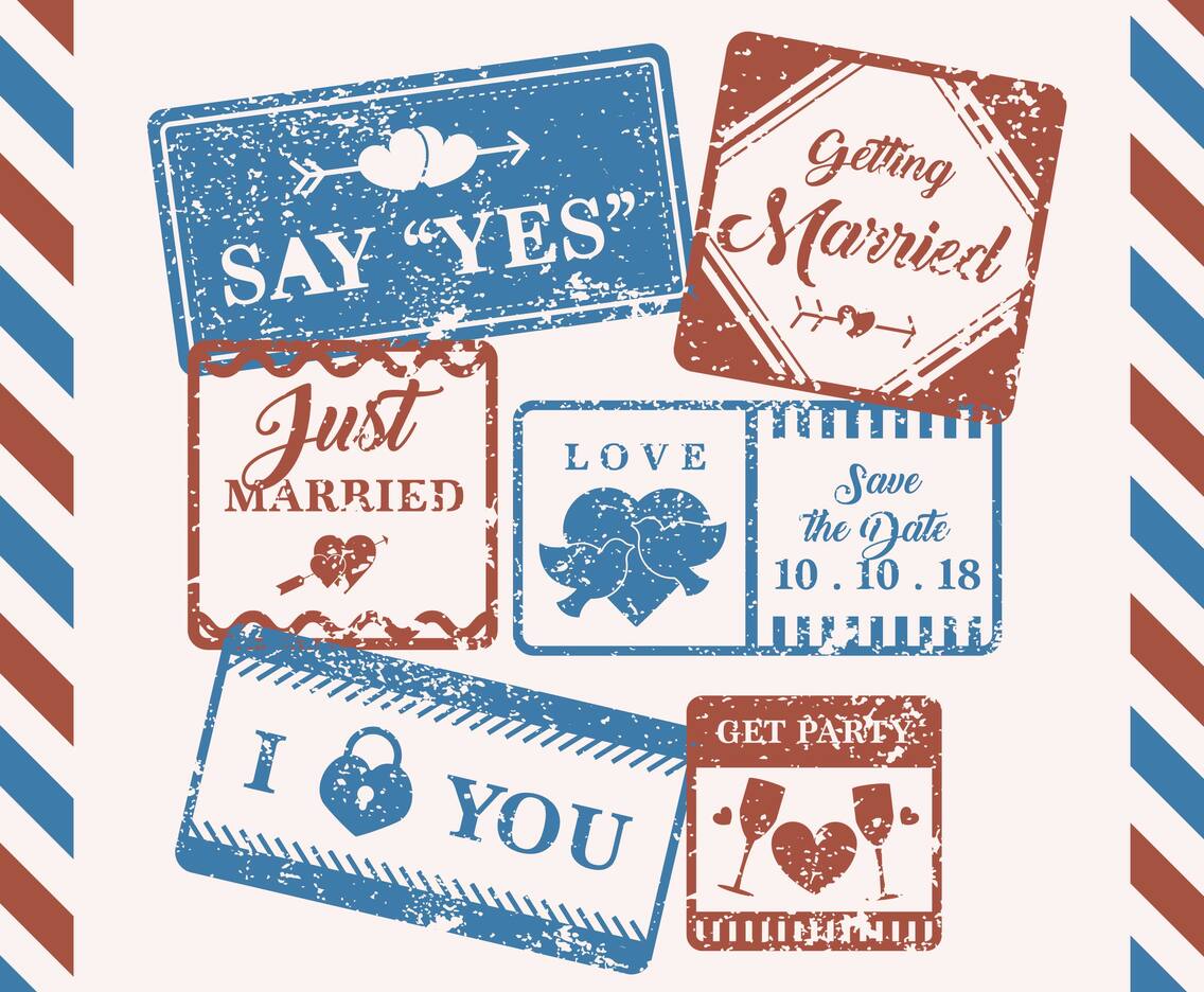 Vintage Wedding Stamp