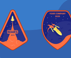 Journey to Mars Patch Vectors