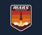 Mars Space Mission Badges And Logo Emblems