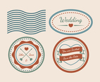 Vintage Wedding Stamp Vectors