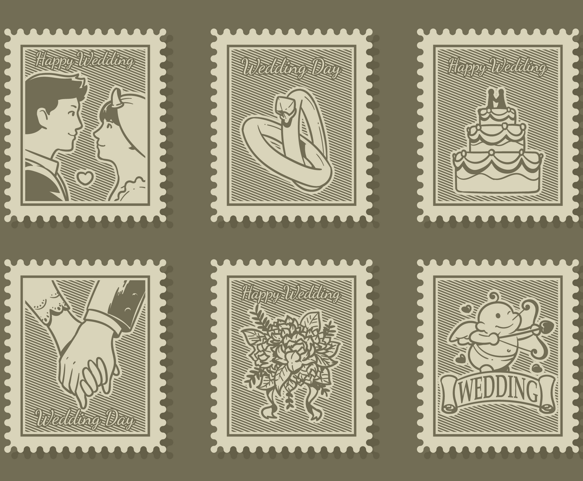 Vintage Wedding Stamp