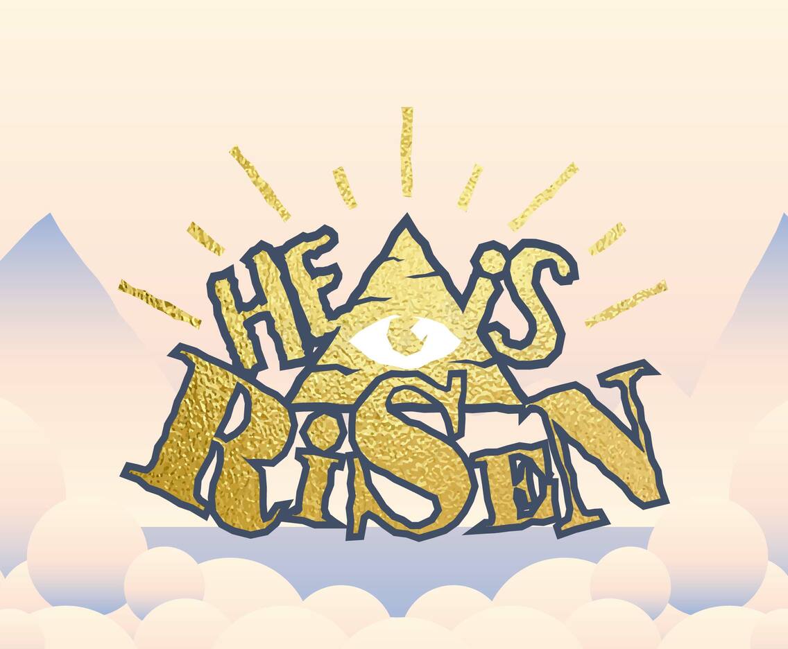 He Is Risen Typography Illustration Vector