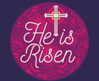 Modern Vector lettering He is Risen Happy Easter