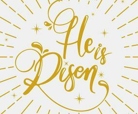 He is Risen Modern Calligraphy Vector