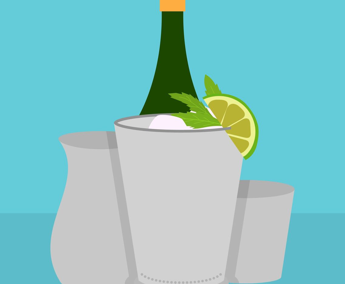 Flat Mint Julep Vector Illustration