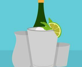 Flat Mint Julep Vector Illustration