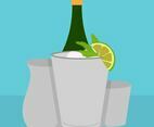 Flat Mint Julep Vector Illustration