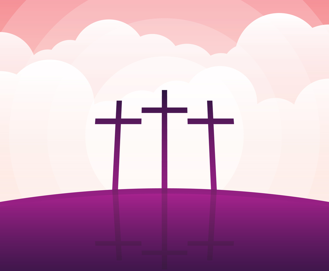 Calvary And Crosses Landscape Illustration