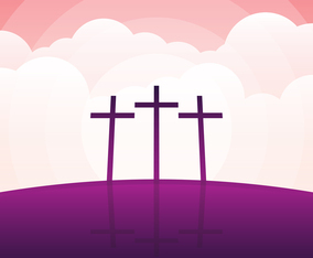 Calvary And Crosses Landscape Illustration