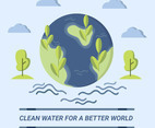 Clean Water for Better World Design Vector