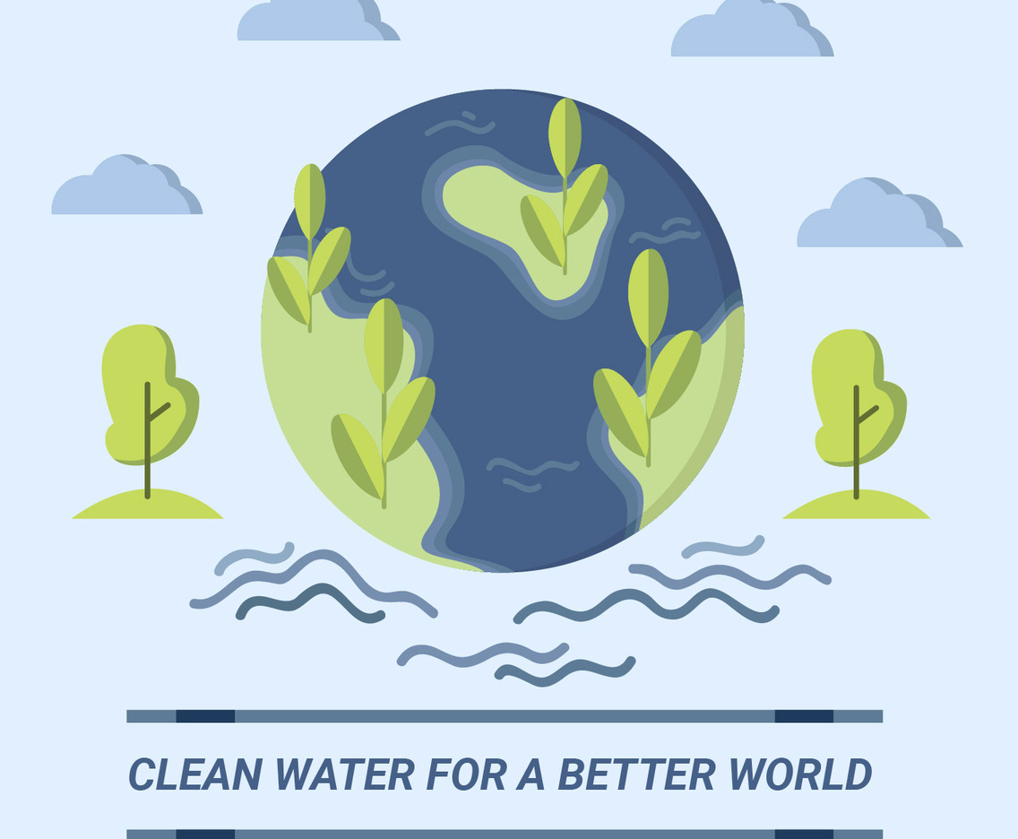 Clean Water for Better World Design Vector