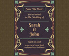 Invitation Cards With Art Nouveau Ornament Template