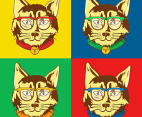 Cat Pop Art Illustration