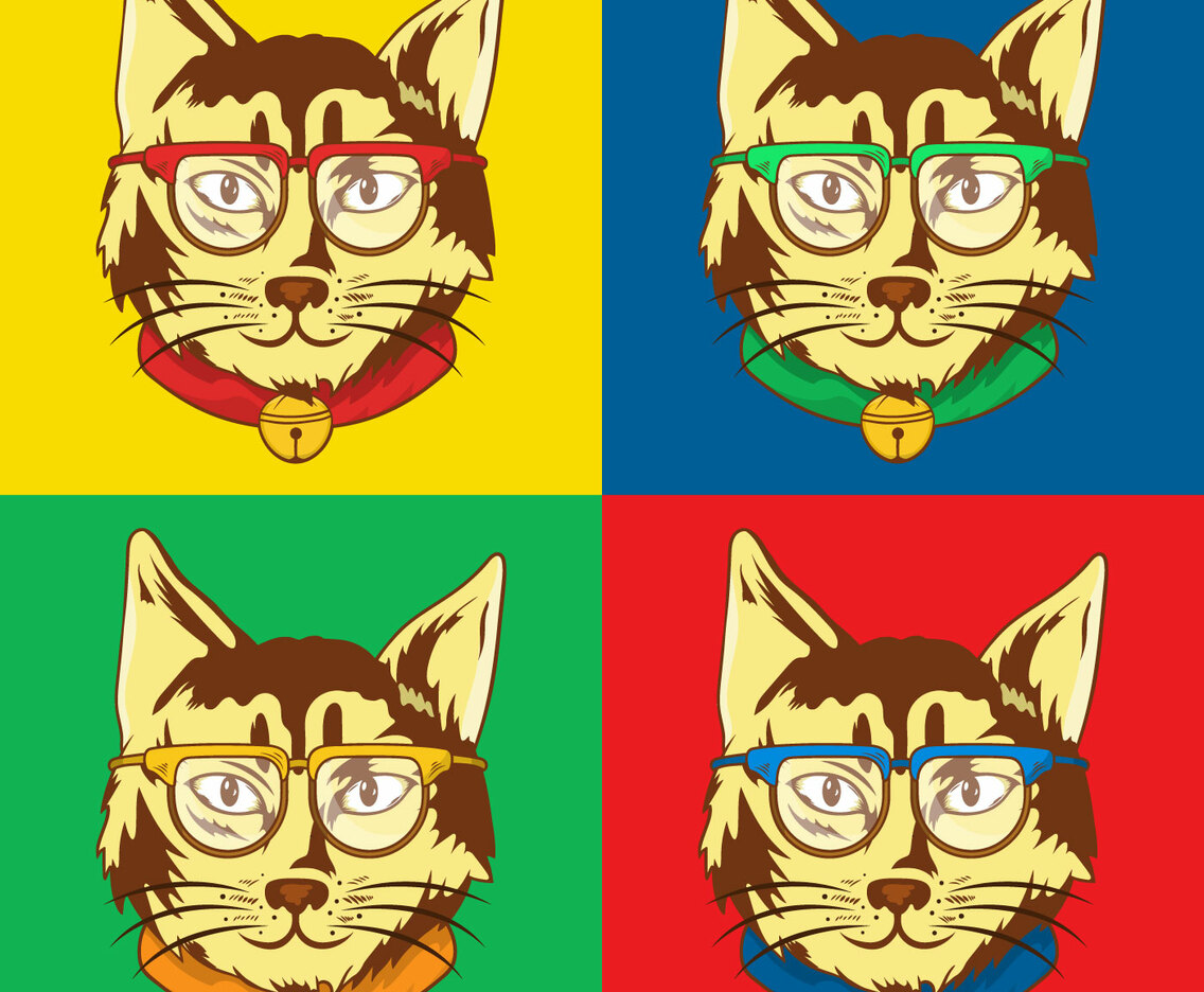 Cat Pop Art Illustration