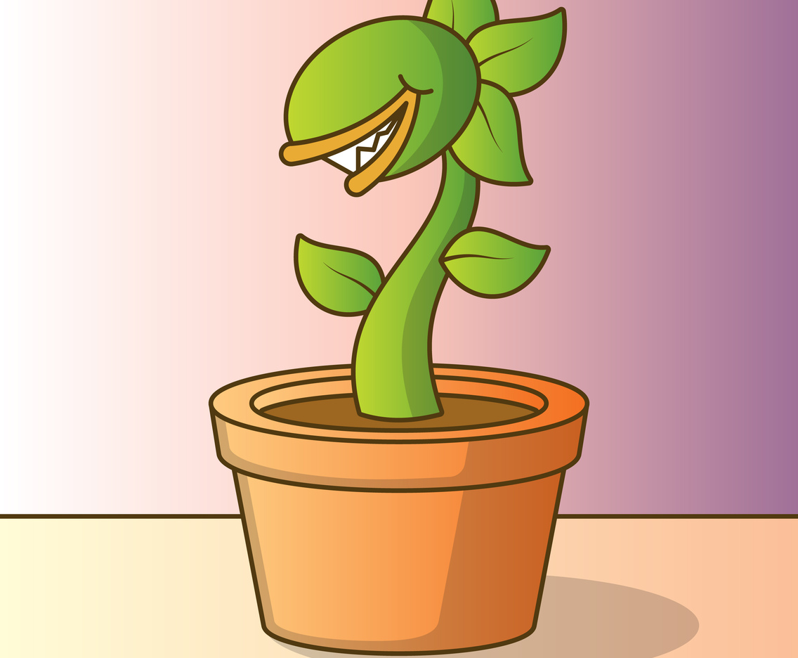 Cute Venus Flytrap Flat Cartoon Illustration