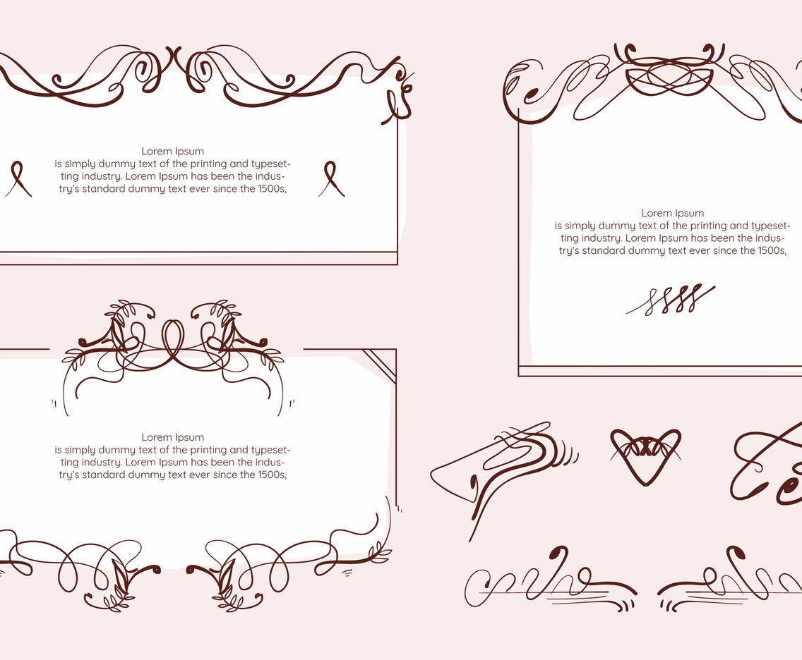 Art Nouveau Background Frame Elements Decoration Vector