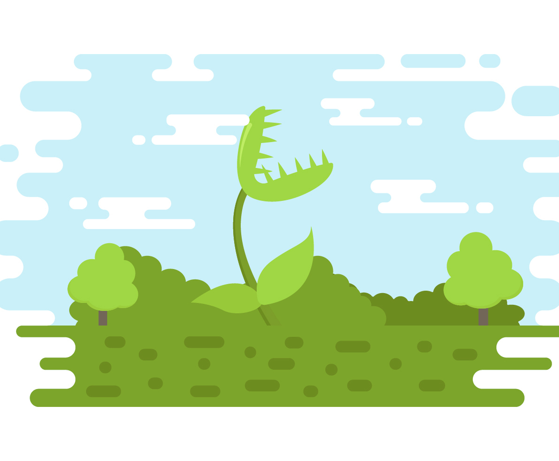 Venus Fy Trap Vector Illustration