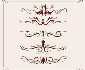 Art Nouveau Header Elements Decoration