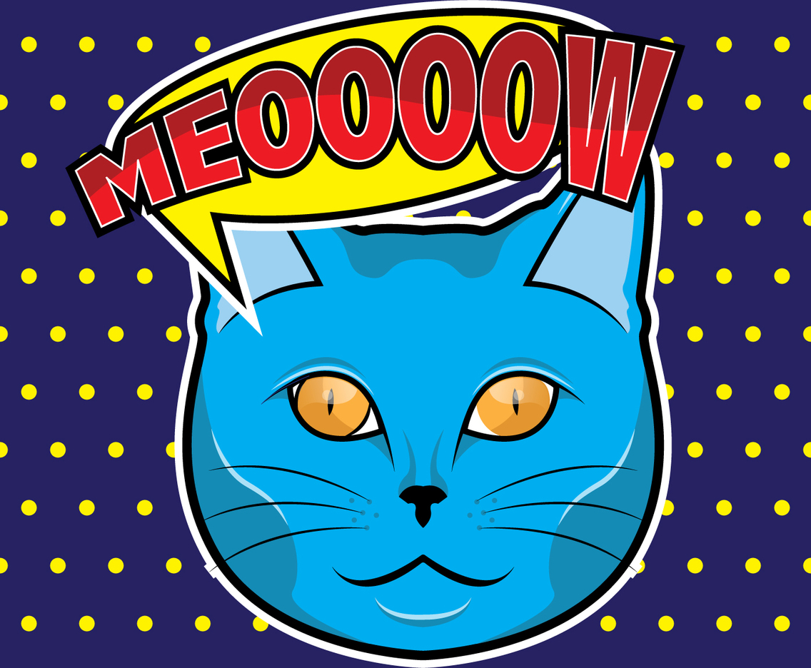 Cat Face Pop Art Illustration