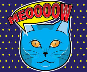 Cat Face Pop Art Illustration