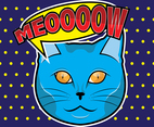 Cat Face Pop Art Illustration