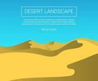 Flat Desert Landscape Vector Background
