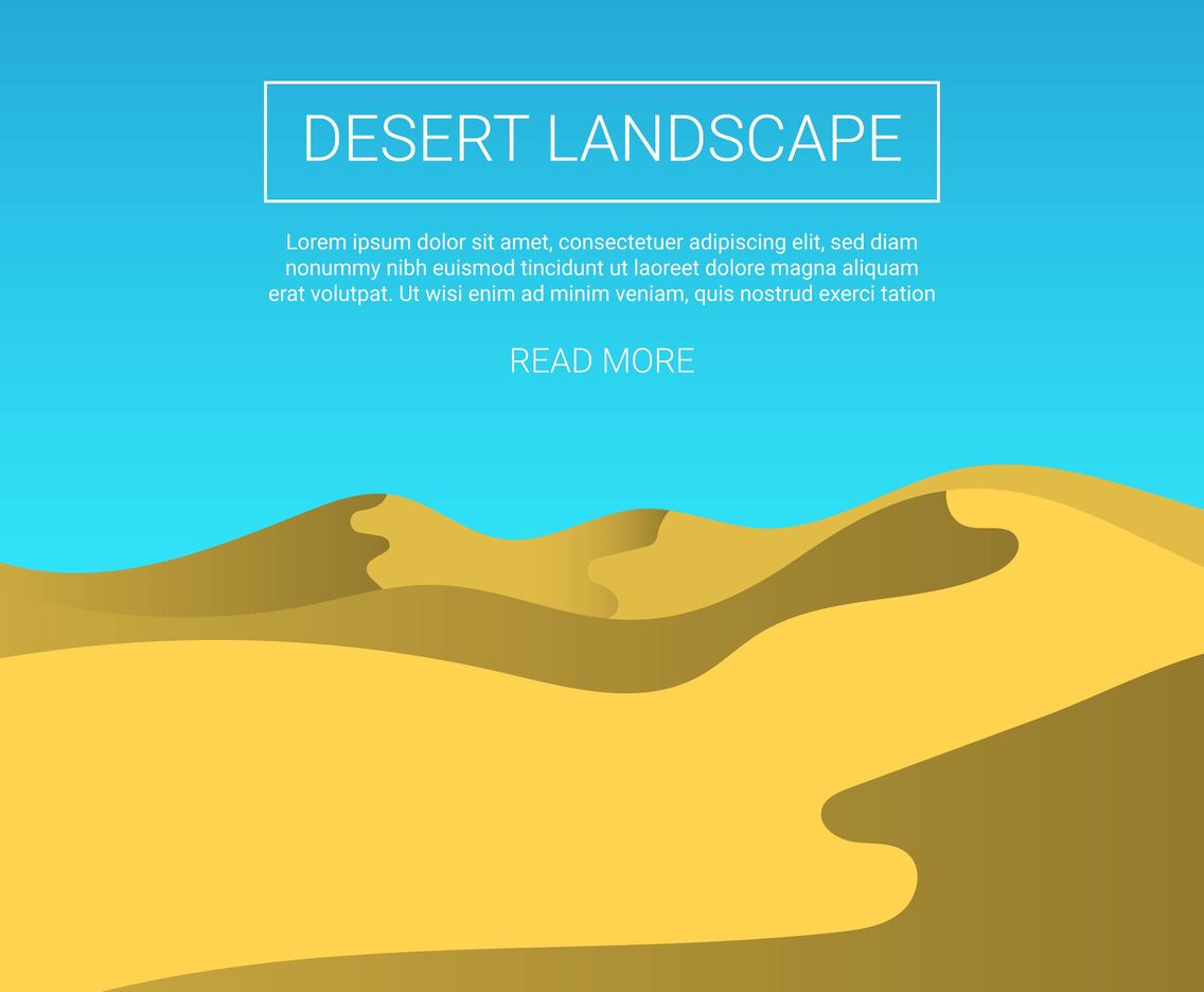 Flat Desert Landscape Vector Background
