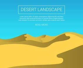 Flat Desert Landscape Vector Background