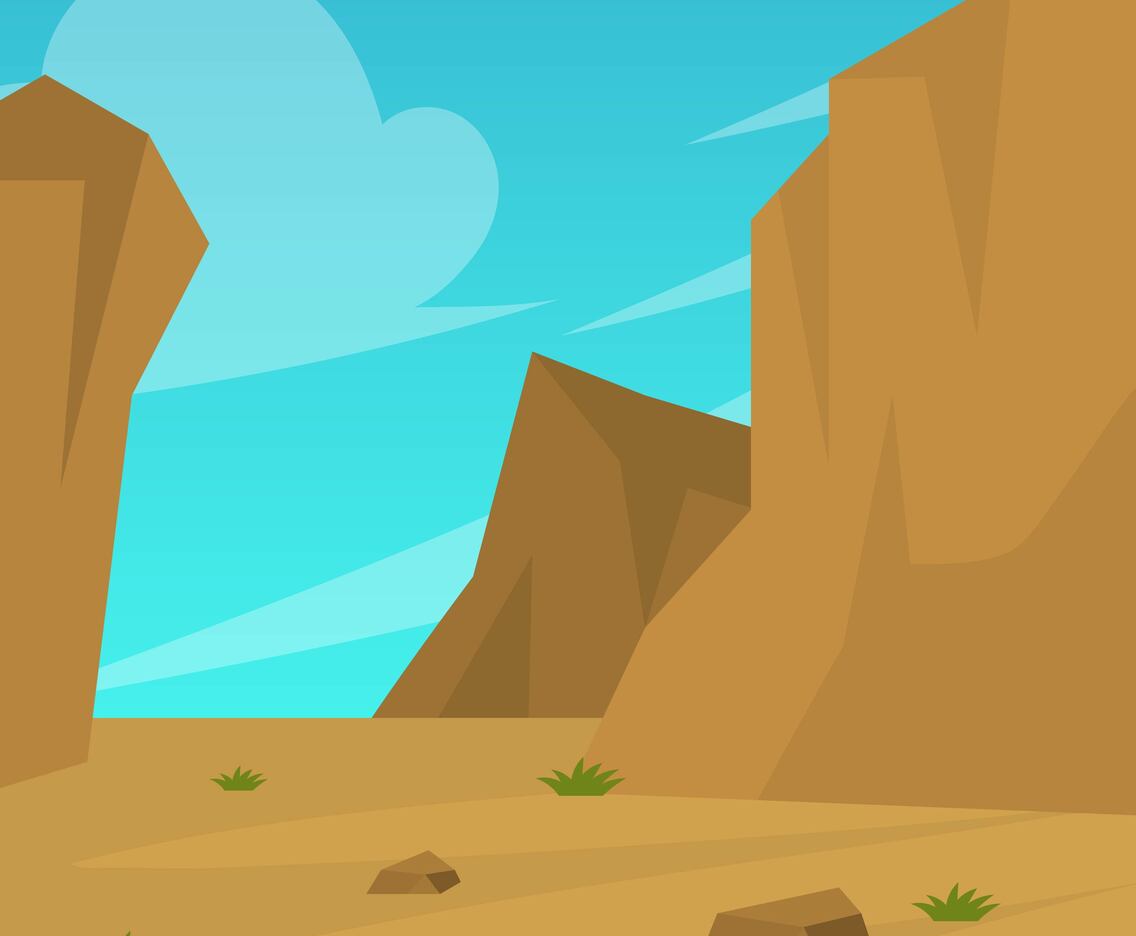 Flat Desert Landscape Vector Background