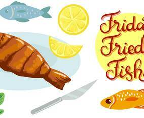 Friday Fry Fish Vectors