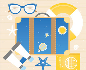 Vector Summer Holiday Travel Elements