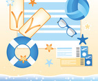 Vector Summer Beach Elements and Icons