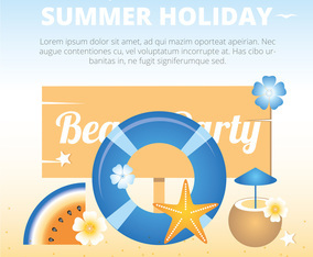 Vector Beach Party Greeting Card