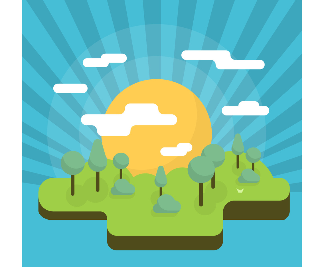 Flat Sunrise Illustration